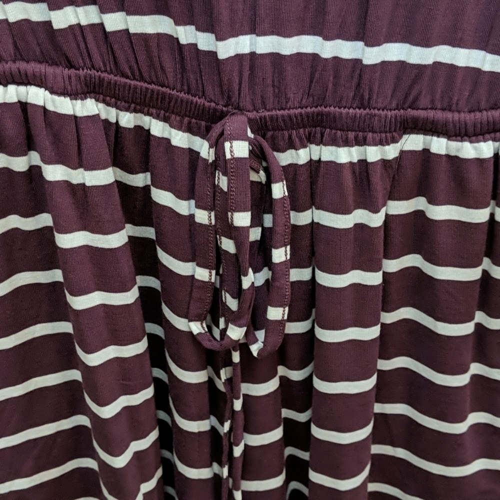 Zenana Purple and White Striped Romper - Picture 6 of 7